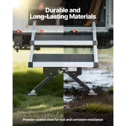 Σταθεροποιητής σκαλοπατιών VEVOR RV, Κιτ σταθεροποιητή σκαλοπατιών ρυθμιζόμενου ύψους, Σταθεροποιητές σκαλοπατιών τροχόσπιτου με χάλυβα ηλεκτροστατικής βαφής για 5η ρόδα, ρυμουλκούμενα και τροχόσπιτα, ρυθμιζόμενοι από 76,2 mm έως 381 mm