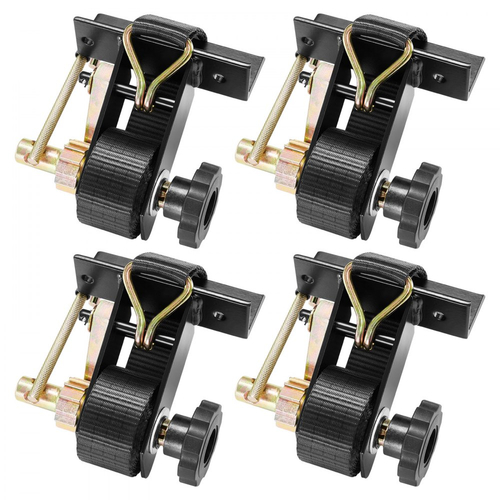 Ιμάντες καστάνιας VEVOR για σκάλες, μαύρο τετράγωνο στήριγμα σωλήνα, πλάτος 38 mm x μήκος 2,25 m, μαύροι ιμάντες σκάλας με διπλά γάντζους J, φορτίο βαρέως τύπου 226,8 kg, ιμάντας ασφάλισης αγκράφας φορτίου (4 τεμάχια)