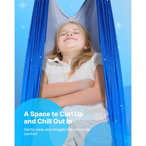 VEVOR Sensory Swing, Αιώρα Sensorys από Διπλό Υφασμάτινο Επίστρωμα, Αισθητηριακή Κούνια Εσωτερικού & Εξωτερικού Χώρου με Κρεμάστρα Περιστροφής 360°, O-Sling, Χωράει έως 136,07 kg, Ρυθμιζόμενη Aerial Yoga, Κρεμαστές Κούνιες για Παιδιά