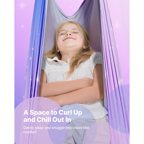 VEVOR Sensory Swing, Αιώρα Sensorys από Διπλό Υφασμάτινο Επίστρωμα, Αισθητηριακή Κούνια Εσωτερικού & Εξωτερικού Χώρου με Κρεμάστρα Περιστροφής 360°, O-Sling, Χωρητικότητα έως 136,07 kg, Ρυθμιζόμενη Aerial Yoga, Κούνιες Οροφής για Παιδιά