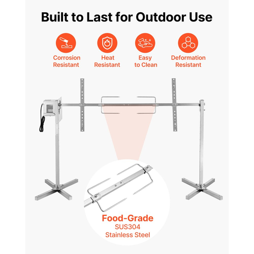 Ψησταριά VEVOR, Κιτ ηλεκτρικής ψησταριάς AC220-240V 8 επιπέδων ύψους, Κιτ ψησταριών BBQ με χωρητικότητα φορτίου 60 kg, Κινητήρας 38W, Κιτ αυτόματου ψησίματος από ανοξείδωτο ατσάλι για πάρτι