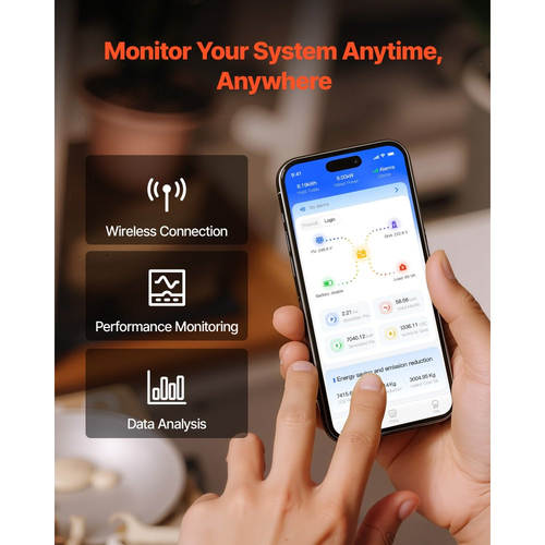 Υβριδικός Ηλιακός Μετατροπέας VEVOR 4000W, 24V DC έως 230V AC, Φορτιστής Μετατροπέα Ισχύος Καθαρού Ημιτόνου, με Ενσωματωμένο Ηλιακό Ελεγκτή MPPT 120A, Μονάδα WiFi, Μονοφασικός, για Μπαταρία Λιθίου Μολύβδου-Οξέος Αυτόνομη