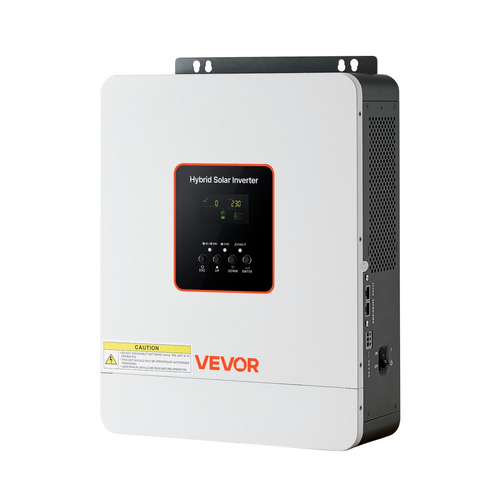 Υβριδικός Ηλιακός Μετατροπέας VEVOR 3000W, 24V DC έως 230V AC, Φορτιστής Μετατροπέα Ισχύος Καθαρού Ημιτόνου, Ενσωματωμένος Ηλιακός Ελεγκτής MPPT 80A, Συμβατός με Μπαταρία Λιθίου Μολύβδου-Οξέος, Για Σπίτι, Τροχόσπιτο, Αυτόνομο Δίκτυο