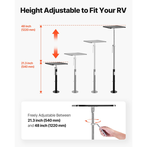Συρόμενος γρύλος στήριξης VEVOR RV, 2 τεμάχια συρόμενου γρύλου ισοπέδωσης τροχόσπιτου, γρύλοι στήριξης από χάλυβα με ηλεκτροστατική βαφή για τροχόσπιτο, τροχόσπιτο, τρέιλερ ταξιδιού, υποστηρίζει έως 453,59 κιλά, ρυθμιζόμενο από 541,02 έως 48 1219,2 χιλιοστά