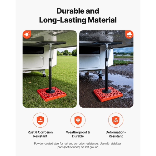 Συρόμενος γρύλος στήριξης VEVOR RV, 2 τεμάχια συρόμενου γρύλου ισοπέδωσης τροχόσπιτου, γρύλοι στήριξης από χάλυβα με ηλεκτροστατική βαφή για τροχόσπιτο, τροχόσπιτο, τρέιλερ ταξιδιού, υποστηρίζει έως 453,59 κιλά, ρυθμιζόμενο από 541,02 έως 48 1219,2 χιλιοστά