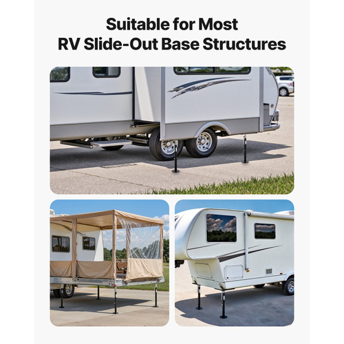 Συρόμενος γρύλος στήριξης VEVOR RV, 2 τεμάχια συρόμενου γρύλου ισοπέδωσης τροχόσπιτου, γρύλοι στήριξης από χάλυβα με ηλεκτροστατική βαφή για τροχόσπιτο, τροχόσπιτο, τρέιλερ ταξιδιού, υποστηρίζει έως 453,59 κιλά, ρυθμιζόμενο από 541,02 έως 48 1219,2 χιλιοστά