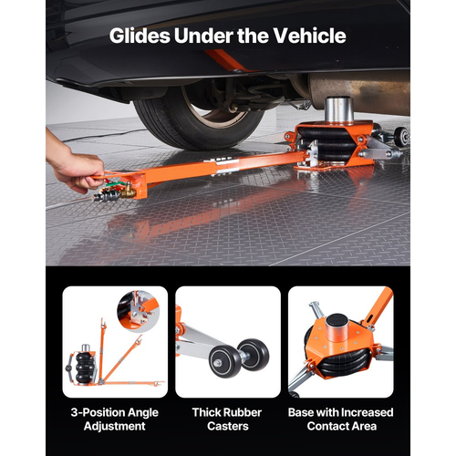 Αερόσακος VEVOR, Τριπλός Αερόσακος 3 Τόνων, Αερόσακος με Ράβδο Στήριξης, Ανύψωση Έως 470 mm με Υπερυψωμένη Κολόνα & Ρυθμιζόμενη Λαβή, Πνευματικός Γρήγορης Ανύψωσης 1-6 s για Επισκευές Αυτοκινήτων, SUV, Pick-up Φορτηγών