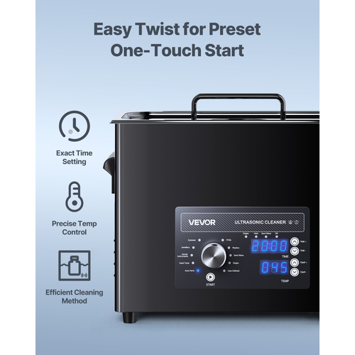 VEVOR 6L Υπερήχων Καθαριστικό, Επαγγελματικό Υπερήχων Καθαριστικό με Κουμπί Χειρισμού, Ανοξείδωτο Μηχανή Καθαρισμού με Καλάθι και Μπάλα Καθαρισμού, για Ρολόγια, Ξυράφια, Κοσμήματα, Νομίσματα και Άλλα
