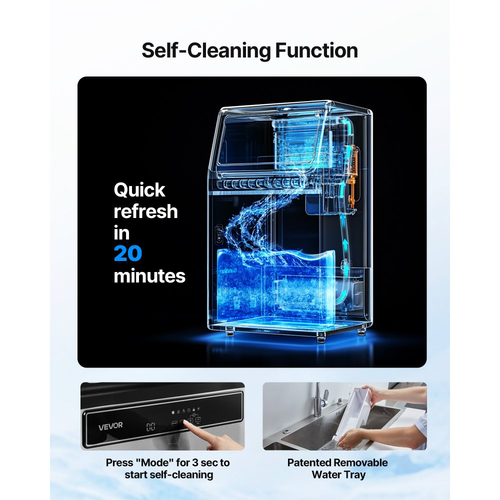 Επαγγελματική παγομηχανή VEVOR με αντλία, 59 κιλά/24 ώρες με χωρητικότητα 15 κιλά, 45 κύβοι ανά κύκλο, ελεύθερη και κάτω από πάγκο, με οθόνη LED και αυτοκαθαρισμό, για οικιακή χρήση, μπαρ/εστιατόριο