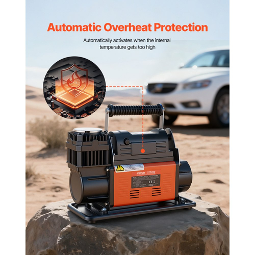 Αεροσυμπιεστής βαρέως τύπου VEVOR 12V, φορητός φουσκωτής ελαστικών με αυτόματη διακοπή λειτουργίας και ψηφιακή οθόνη LCD, αντλία αέρα εκτός δρόμου 202 L/Min 150PSI με προσαρμογείς για φορτηγά, αυτοκίνητα, SUV, 4 x 4, οχήματα RV
