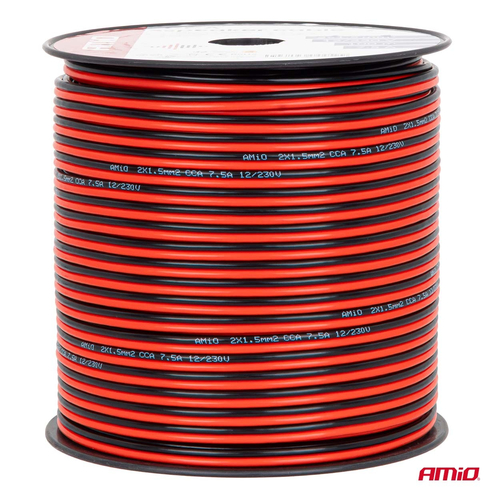 Amio - Δίδυμο Καλώδιο Ηχείων CCA 2×1,5mm² 100m - 1 τεμ. (04459/AM)