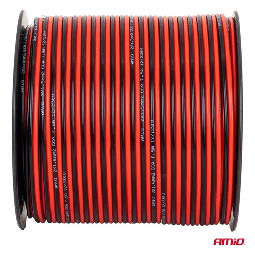 Amio - Δίδυμο Καλώδιο Ηχείων CCA 2×1,5mm² 100m - 1 τεμ. (04459/AM)