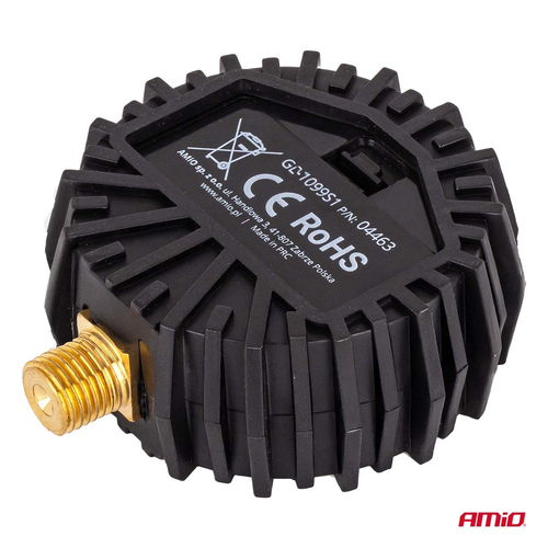 Amio - Ψηφιακό Μανόμετρο Πίεσης 17 bar με Λαστιχένια Προστασία - 1τεμ. (04463/AM)