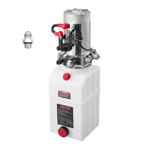 Υδραυλική μονάδα ισχύος VEVOR 7 L, αντλία ρυμούλκησης απλής ενέργειας, μέγιστη πίεση εκτόνωσης 22 MPa και ρυθμός ροής 3,4 L/min, υδραυλική αντλία DC 12V με μεταλλική δεξαμενή για ανύψωση ρυμούλκας και αυτοκινήτου