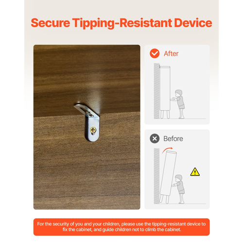 VEVOR Συρταριέρα με 6 συρτάρια από ρατάν, Διπλή συρταριέρα για υπνοδωμάτιο, Συρταριέρα από φυσικό ρατάν με μεταλλική λαβή, Μοντέρνα ξύλινη συρταριέρα οργάνωσης ρούχων και αποθήκευσης για υπνοδωμάτιο, σαλόνι, διάδρομο, καρυδιά