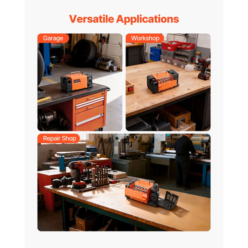 Ακονιστήρι τρυπανιών VEVOR MR-13B, Ακονιστήρι τρυπανιού 3-15mm με ρυθμιζόμενη γωνία ανακούφισης χείλους και γωνία αιχμής 95°-135°, Ακονιστήρι υψηλής ταχύτητας 4600RPM με 13 δακτυλίους, τροχούς CBN και SDC