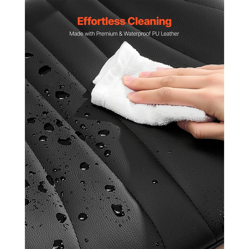 Σετ 4 μοντέρνων καρεκλών τραπεζαρίας VEVOR, Δερμάτινη πλευρική καρέκλα με ταπετσαρία για τραπέζια φαγητού, Καρέκλα κουζίνας που εξοικονομεί χώρο με χοντρά μαξιλάρια και μεταλλικά πόδια, μαύρη