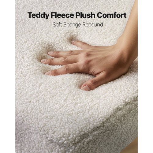 Σετ 6 καρεκλών τραπεζαρίας VEVOR Boucle, Μοντέρνες καρέκλες Sherpa με έμφαση στο Mid Century, Ταπετσαρισμένη πλευρική καρέκλα για τραπεζαρία, Λευκή καρέκλα τραπεζιού κουζίνας που εξοικονομεί χώρο με καμπύλη πλάτη και μαύρα μεταλλικά πόδια