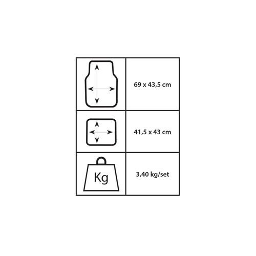 Oto Top - Σετ Πατάκια Αυτοκινήτου Universal  από Μαλακό PVC STRATOS EVO – Αντιολισθητικά - 4τμχ. (0007846OT150/OTO)