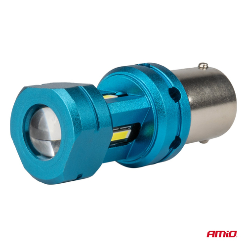 Amio - Λάμπες LED Αυτοκινήτου CANBUS 1156 BA15S P21W 4SMD 1860 6000K Λευκή – Universal 12V/24V - 2 Τεμ. (04252/AM)