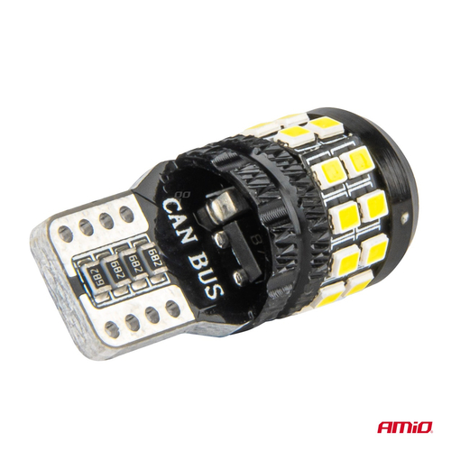 Amio - Λάμπες LED CANBUS T10 (W5W) 27SMD 2016 Λευκές 5500K 12V/24V - 2τεμ. (04258/AM)