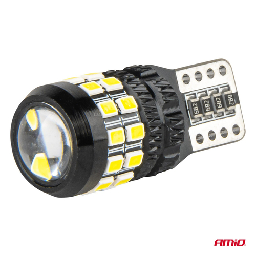 Amio - Λάμπες LED CANBUS T10 (W5W) 27SMD 2016 Λευκές 5500K 12V/24V - 2τεμ. (04258/AM)