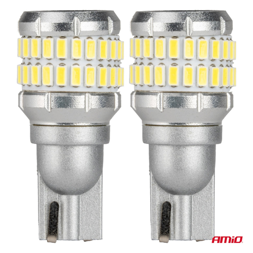 Amio - Λάμπα LED CANBUS T15 (W16W) 48SMD 3014 + 4SMD 3030 Λευκή 6000K 12V/24V για Φώτα Όπισθεν & Βοηθητικό Φωτισμό - 2τεμ. (04261/AM)