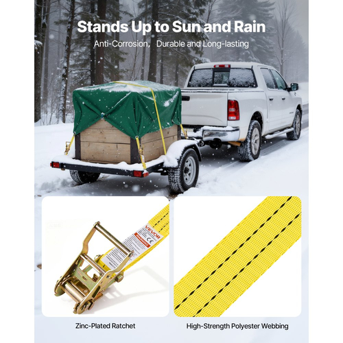 Ιμάντες καστάνιας VEVOR, 38,1 mm x 6,1 m, Ιμάντες πρόσδεσης βαρέως τύπου με διπλό γάντζο J, αντοχή σε θραύση 2000 kg, τσάντα μεταφοράς, δέσιμο με καστάνια για μετακίνηση, ρυμουλκούμενα, μοτοσικλέτες, καγιάκ, οροφή αυτοκινήτου, 4 τεμάχια