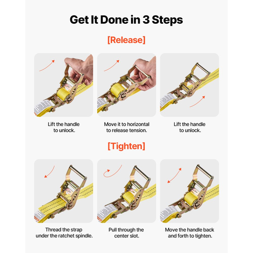 Ιμάντες καστάνιας VEVOR, 38,1 mm x 6,1 m, Ιμάντες πρόσδεσης βαρέως τύπου με διπλό γάντζο J, αντοχή σε θραύση 2000 kg, τσάντα μεταφοράς, δέσιμο με καστάνια για μετακίνηση, ρυμουλκούμενα, μοτοσικλέτες, καγιάκ, οροφή αυτοκινήτου, 4 τεμάχια