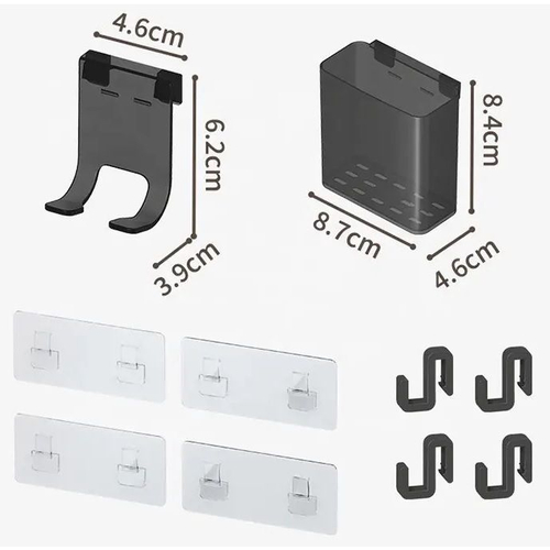 Σετ επιτοίχια γωνιακά ράφια μπάνιου - 5pcs - 2152-1 - 170134 - White