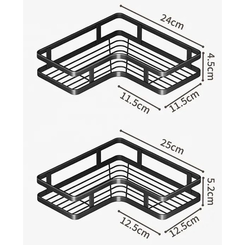 Σετ επιτοίχια γωνιακά ράφια μπάνιου - 5pcs - 2152-1 - 170134 - White