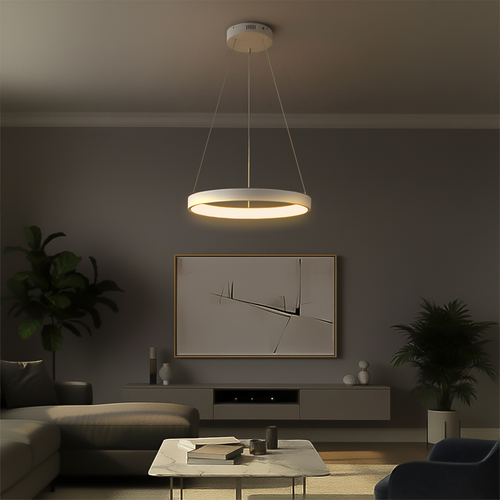 kelvo® NEMESIS KLV-101-0209 Κρεμαστό Φωτιστικό Οροφής LED 45W 4500lm 180° AC 220-240V IP20 Ρυθμιζόμενο Λευκό CCT με Χειριστήριο από 2700K έως 6000K Dimmable - Lumileds SMD Chip - Λευκό Ματ - Μ60 x Π60 x Υ4cm - 3 Χρόνια Εγγύηση