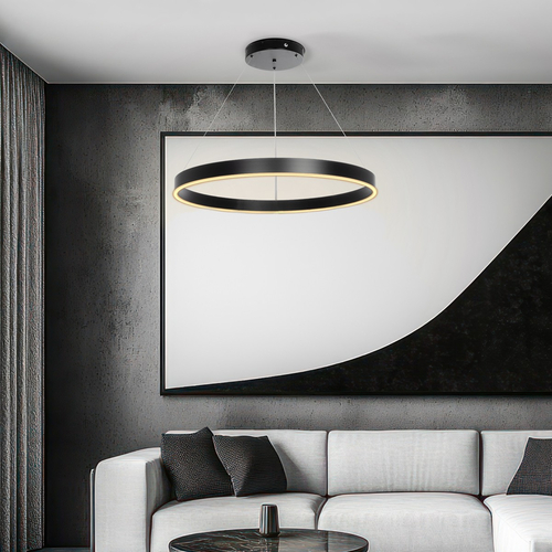 kelvo® VENOM KLV-101-0190 Κρεμαστό Φωτιστικό Οροφής LED 67W 6700lm 120° AC 220-240V IP20 Ρυθμιζόμενο Λευκό CCT με Χειριστήριο από 2700K έως 6000K Dimmable - Lumileds SMD Chip - Μαύρο Ματ - Μ80 x Π80 x Υ6.5cm - 3 Χρόνια Εγγύηση