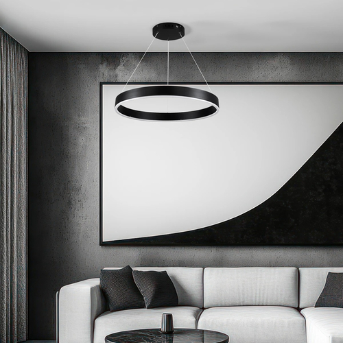 kelvo® VENOM KLV-101-0187 Κρεμαστό Φωτιστικό Οροφής LED 45W 4500lm 120° AC 220-240V IP20 Ρυθμιζόμενο Λευκό CCT με Χειριστήριο από 2700K έως 6000K Dimmable - Lumileds SMD Chip - Μαύρο Ματ - Μ60 x Π60 x Υ6.5cm - 3 Χρόνια Εγγύηση