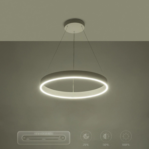 kelvo® VENOM KLV-101-0188 Κρεμαστό Φωτιστικό Οροφής LED 45W 4500lm 120° AC 220-240V IP20 Ρυθμιζόμενο Λευκό CCT με Χειριστήριο από 2700K έως 6000K Dimmable - Lumileds SMD Chip - Λευκό Ματ - Μ60 x Π60 x Υ6.5cm - 3 Χρόνια Εγγύηση