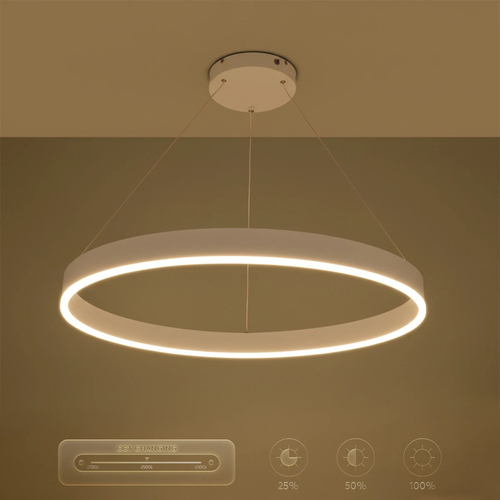 kelvo® VENOM KLV-101-0191 Κρεμαστό Φωτιστικό Οροφής LED 67W 6700lm 120° AC 220-240V IP20 Ρυθμιζόμενο Λευκό CCT με Χειριστήριο από 2700K έως 6000K Dimmable - Lumileds SMD Chip - Λευκό Ματ - Μ80 x Π80 x Υ6.5cm - 3 Χρόνια Εγγύηση