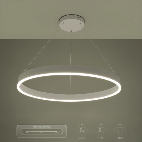 kelvo® VENOM KLV-101-0191 Κρεμαστό Φωτιστικό Οροφής LED 67W 6700lm 120° AC 220-240V IP20 Ρυθμιζόμενο Λευκό CCT με Χειριστήριο από 2700K έως 6000K Dimmable - Lumileds SMD Chip - Λευκό Ματ - Μ80 x Π80 x Υ6.5cm - 3 Χρόνια Εγγύηση