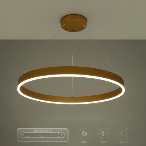 kelvo® VENOM KLV-101-0192 Κρεμαστό Φωτιστικό Οροφής LED 67W 6700lm 120° AC 220-240V IP20 Ρυθμιζόμενο Λευκό CCT με Χειριστήριο από 2700K έως 6000K Dimmable - Lumileds SMD Chip - Χρυσό Πλατίνα - Μ80 x Π80 x Υ6.5cm - 3 Χρόνια Εγγύηση