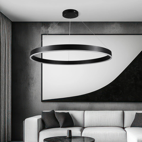 kelvo® VENOM KLV-101-0193 Κρεμαστό Φωτιστικό Οροφής LED 75W 7500lm 120° AC 220-240V IP20 Ρυθμιζόμενο Λευκό CCT με Χειριστήριο από 2700K έως 6000K Dimmable - Lumileds SMD Chip - Μαύρο Ματ - Μ100 x Π100 x Υ6.5cm - 3 Χρόνια Εγγύηση