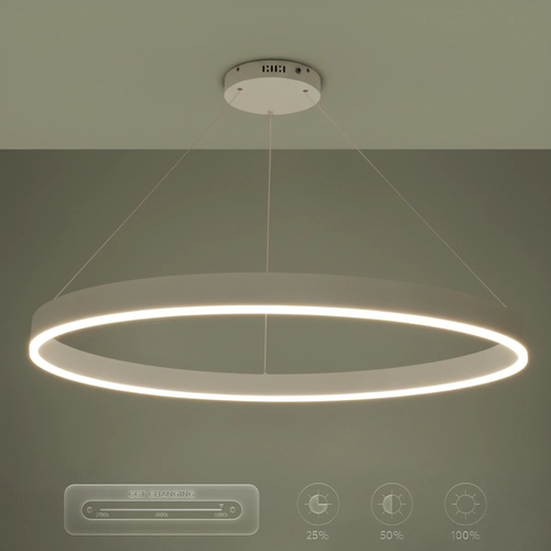 kelvo® VENOM KLV-101-0194 Κρεμαστό Φωτιστικό Οροφής LED 75W 7500lm 120° AC 220-240V IP20 Ρυθμιζόμενο Λευκό CCT με Χειριστήριο από 2700K έως 6000K Dimmable - Lumileds SMD Chip - Λευκό Ματ - Μ100 x Π100 x Υ6.5cm - 3 Χρόνια Εγγύηση