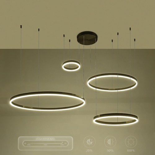 kelvo® VENOM KLV-101-0202 Κρεμαστό Φωτιστικό Οροφής LED 150W 15000lm 120° AC 220-240V IP20 Ρυθμιζόμενο Λευκό CCT με Χειριστήριο από 2700K έως 6000K Dimmable - Lumileds SMD Chip - Μαύρο Ματ - Μ150 x Π90 x Υ60cm - 3 Χρόνια Εγγύηση