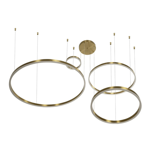 kelvo® VENOM KLV-101-0204 Κρεμαστό Φωτιστικό Οροφής LED 150W 15000lm 120° AC 220-240V IP20 Ρυθμιζόμενο Λευκό CCT με Χειριστήριο από 2700K έως 6000K Dimmable - Lumileds SMD Chip - Χρυσό Πλατίνα - Μ150 x Π90 x Υ60cm - 3 Χρόνια Εγγύηση