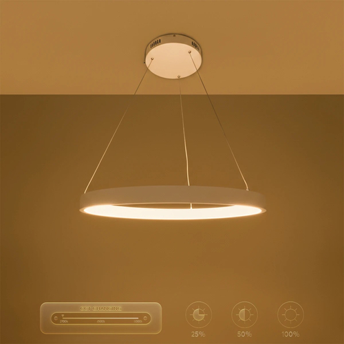 kelvo® NEMESIS KLV-101-0209 Κρεμαστό Φωτιστικό Οροφής LED 45W 4500lm 180° AC 220-240V IP20 Ρυθμιζόμενο Λευκό CCT με Χειριστήριο από 2700K έως 6000K Dimmable - Lumileds SMD Chip - Λευκό Ματ - Μ60 x Π60 x Υ4cm - 3 Χρόνια Εγγύηση