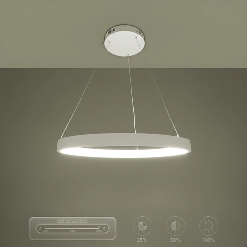 kelvo® NEMESIS KLV-101-0209 Κρεμαστό Φωτιστικό Οροφής LED 45W 4500lm 180° AC 220-240V IP20 Ρυθμιζόμενο Λευκό CCT με Χειριστήριο από 2700K έως 6000K Dimmable - Lumileds SMD Chip - Λευκό Ματ - Μ60 x Π60 x Υ4cm - 3 Χρόνια Εγγύηση