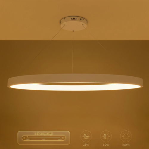 kelvo® NEMESIS KLV-101-0212 Κρεμαστό Φωτιστικό Οροφής LED 67W 6700lm 180° AC 220-240V IP20 Ρυθμιζόμενο Λευκό CCT με Χειριστήριο από 2700K έως 6000K Dimmable - Lumileds SMD Chip - Λευκό Ματ - Μ80 x Π80 x Υ4cm - 3 Χρόνια Εγγύηση