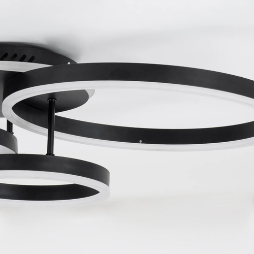 kelvo® VENOM KLV-101-0184 Φωτιστικό Οροφής LED 100W 10000lm 360° AC 220-240V IP20 Ρυθμιζόμενο Λευκό CCT με Χειριστήριο από 2700K έως 6000K Dimmable - Lumileds SMD Chip - Μαύρο Ματ - Μ70 x Π40 x Υ16cm - 3 Χρόνια Εγγύηση