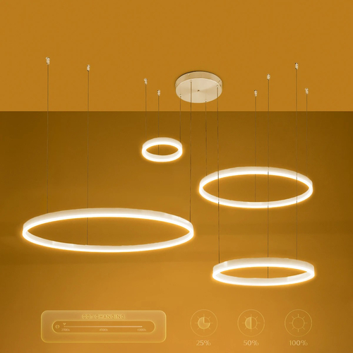 kelvo® VENOM KLV-101-0203 Κρεμαστό Φωτιστικό Οροφής LED 150W 15000lm 120° AC 220-240V IP20 Ρυθμιζόμενο Λευκό CCT με Χειριστήριο από 2700K έως 6000K Dimmable - Lumileds SMD Chip - Λευκό Ματ - Μ150 x Π90 x Υ60cm - 3 Χρόνια Εγγύηση