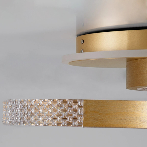 kelvo® DIAMOND KLV-101-0225 Φωτιστικό Οροφής LED 67W 6700lm 360° AC 220-240V IP20 Ρυθμιζόμενο Λευκό CCT με Χειριστήριο από 2700K έως 6000K Dimmable - Lumileds SMD Chip - Χρυσό Πλατίνα - Μ60 x Π40 x Υ14cm - 3 Χρόνια Εγγύηση