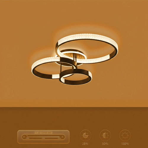 kelvo® DIAMOND KLV-101-0226 Φωτιστικό Οροφής LED 100W 10000lm 360° AC 220-240V IP20 Ρυθμιζόμενο Λευκό CCT με Χειριστήριο από 2700K έως 6000K Dimmable - Lumileds SMD Chip - Μαύρο Ματ - Μ80 x Π50 x Υ20cm - 3 Χρόνια Εγγύηση