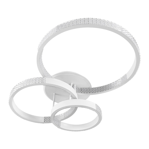 kelvo® DIAMOND KLV-101-0227 Φωτιστικό Οροφής LED 100W 10000lm 360° AC 220-240V IP20 Ρυθμιζόμενο Λευκό CCT με Χειριστήριο από 2700K έως 6000K Dimmable - Lumileds SMD Chip - Λευκό Ματ - Μ80 x Π50 x Υ20cm - 3 Χρόνια Εγγύηση